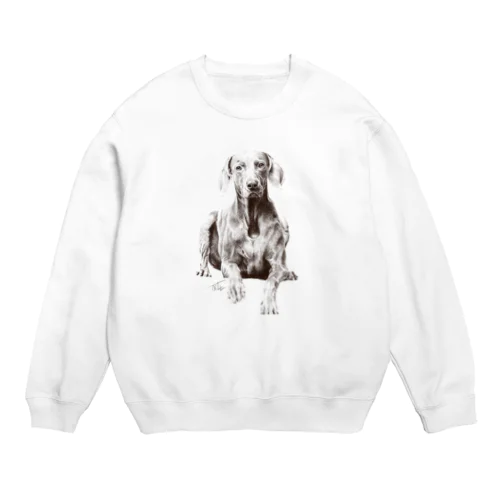 犬絵ペン画 ワイマラナー #1 Crew Neck Sweatshirt