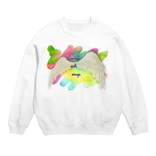 勇気を翼に★天使の羽★癒しカラー Crew Neck Sweatshirt