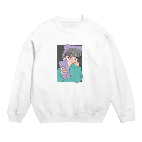 くまちゃんだいすきクラブ（gray） Crew Neck Sweatshirt