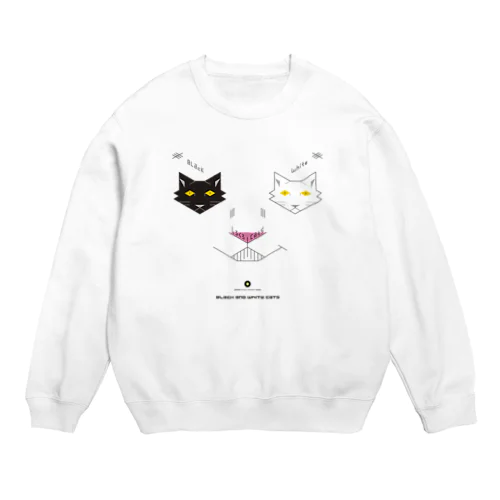 白黒猫ニヤリ2015 Crew Neck Sweatshirt