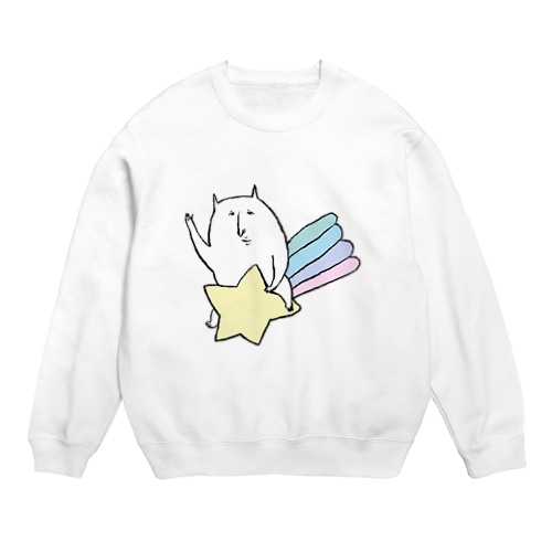 やさぐれねこ（星） Crew Neck Sweatshirt