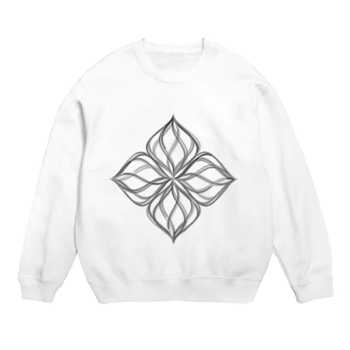 Parametric Curves01(Black) Crew Neck Sweatshirt