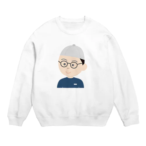 顔イラスト（男.帽子） Crew Neck Sweatshirt