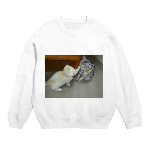 子猫のじゃれ愛 Crew Neck Sweatshirt