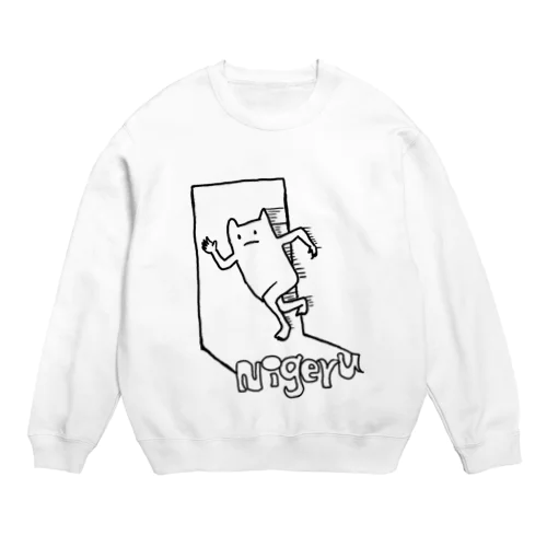 全力で逃げるネッコ Crew Neck Sweatshirt