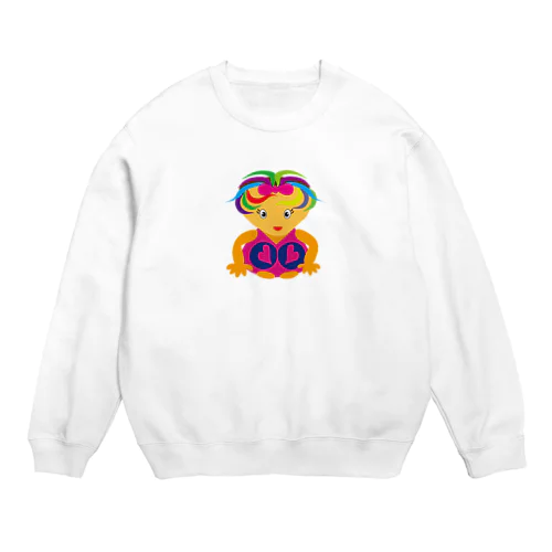 　可愛い女の子ビザコちゃん Crew Neck Sweatshirt