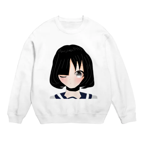 黒髪少女 Crew Neck Sweatshirt