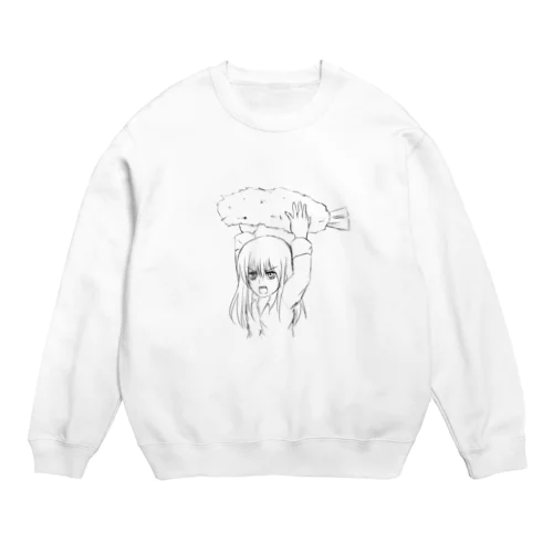 えびふらいぶつけてくる男の子 Crew Neck Sweatshirt