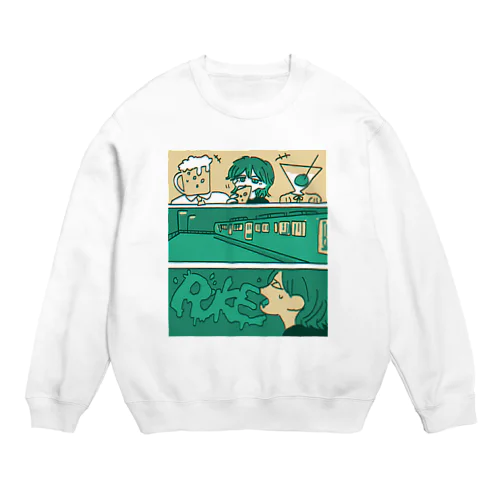 RUKE:立ちながら下呂吹っ飛ばした スウェット 「くろギャル」 Crew Neck Sweatshirt