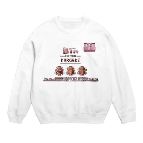 PICOLD:YUMMY→BURGERS Crew Neck Sweatshirt