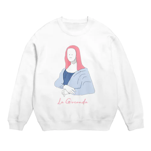 ピンクのモナリザさん（La Gioconda） Crew Neck Sweatshirt