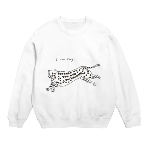 I run away, because you are too beautiful. Crew Neck Sweatshirt