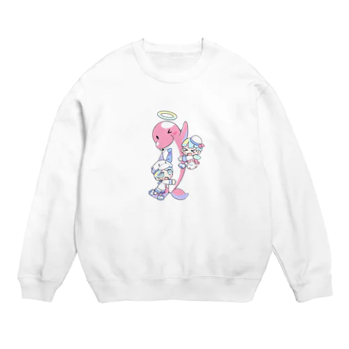 イルカのブッチくん（イラスト：寺田てら） Crew Neck Sweatshirt