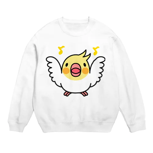 まるまるオカメインコ【まめるりはことり】 Crew Neck Sweatshirt