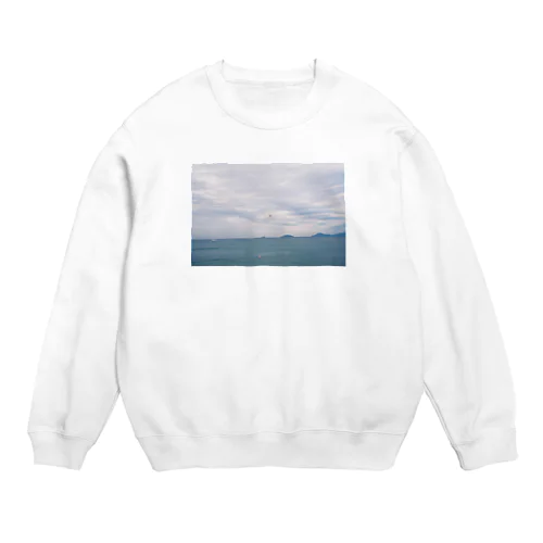 くもりの海でパラシュート Crew Neck Sweatshirt