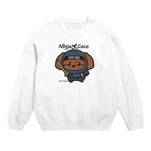 忍者プードルの志ちゃん　しゃき～んっっ Crew Neck Sweatshirt