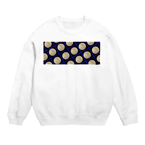 満月_青_左120 Crew Neck Sweatshirt