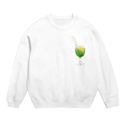 食べかけクリームソーダ Crew Neck Sweatshirt