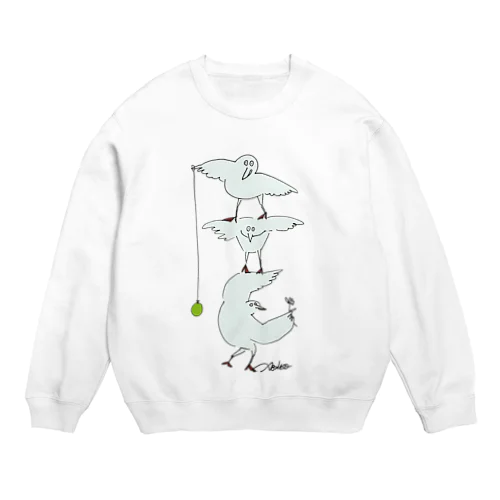 three birds=三羽のトリ君 Crew Neck Sweatshirt