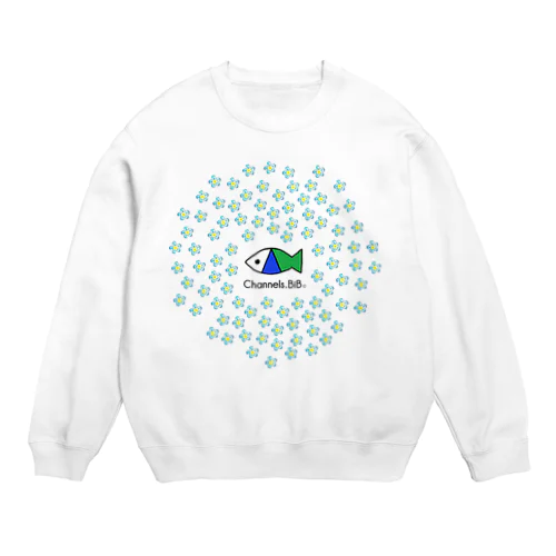 さかなロゴ　Forget-me-not Crew Neck Sweatshirt