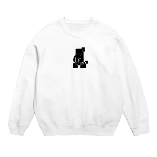 シンプルデザインアルファベットGワンポイント Crew Neck Sweatshirt