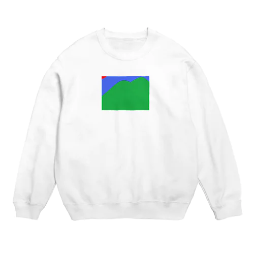 大きな二つの山と太陽 Crew Neck Sweatshirt