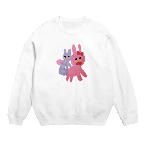 うさぎのおやこ(５さい) Crew Neck Sweatshirt