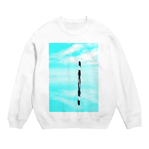 塩湖に立つ猫 Crew Neck Sweatshirt