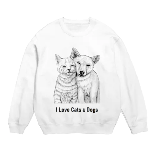 I Love Cats&Dogs Crew Neck Sweatshirt