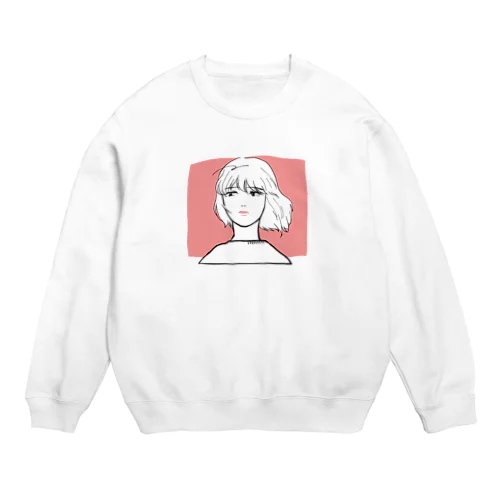 風をうけるアンニュイガール Crew Neck Sweatshirt