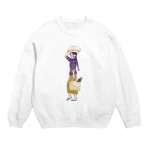 【ミャンマーの人々】マーケットの女性 Crew Neck Sweatshirt