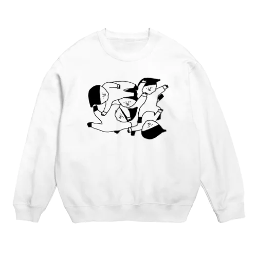 すごい寝相の５つ子 Crew Neck Sweatshirt