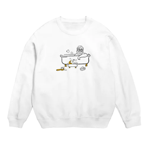 Oldman in the bath Crew Neck Sweatshirt