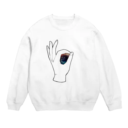 手の中に感じる宇宙 Crew Neck Sweatshirt