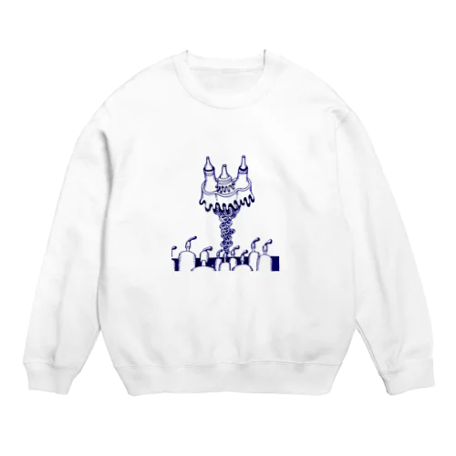 風景絵(白色の１) Crew Neck Sweatshirt