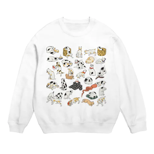 国広猫まみれ Crew Neck Sweatshirt