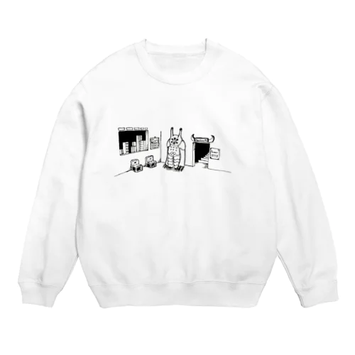 風景絵(黒色の１) Crew Neck Sweatshirt