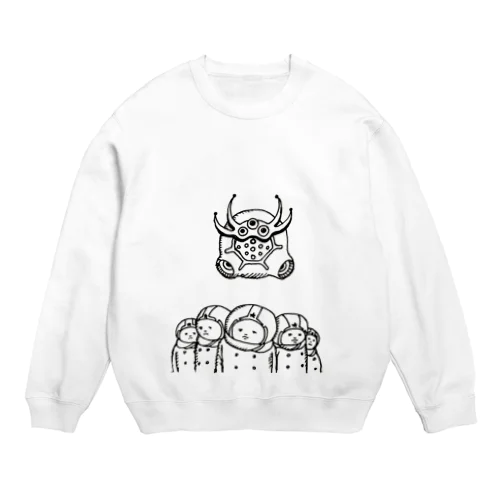 丸い人の絵(モノクロの１) Crew Neck Sweatshirt