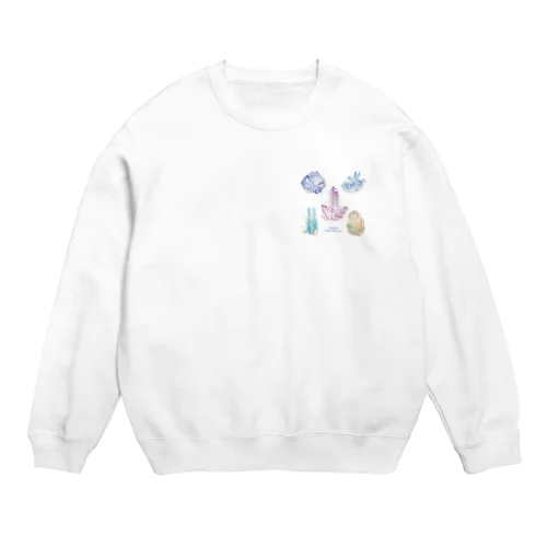 5種の鉱物 水彩風 Crew Neck Sweatshirt