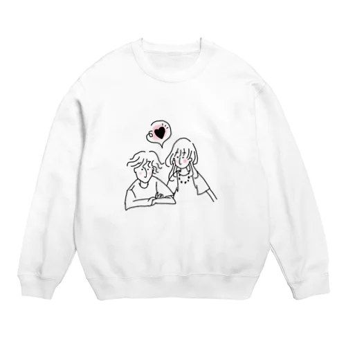 カップル Love is hard! Crew Neck Sweatshirt