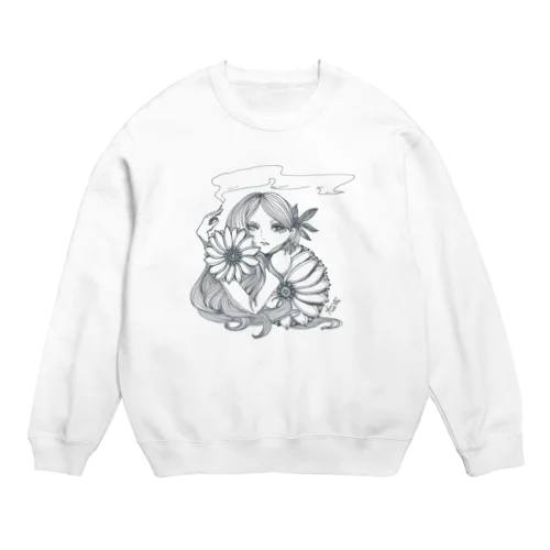 花と煙 Crew Neck Sweatshirt