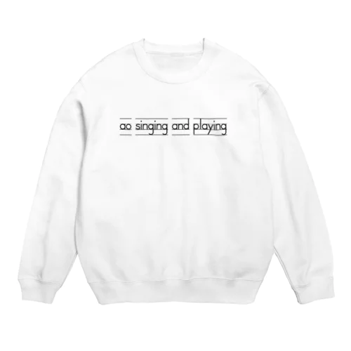 ao singing and playing English Crew Neck Sweatshirt