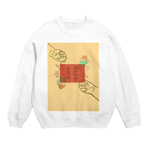 花と手と命と Crew Neck Sweatshirt