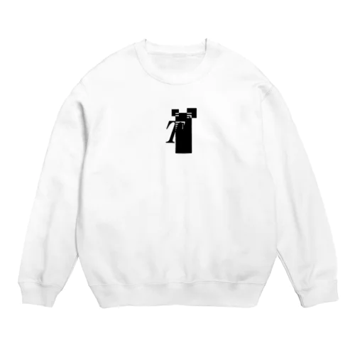 シンプルデザインアルファベットＴワンポイント Crew Neck Sweatshirt