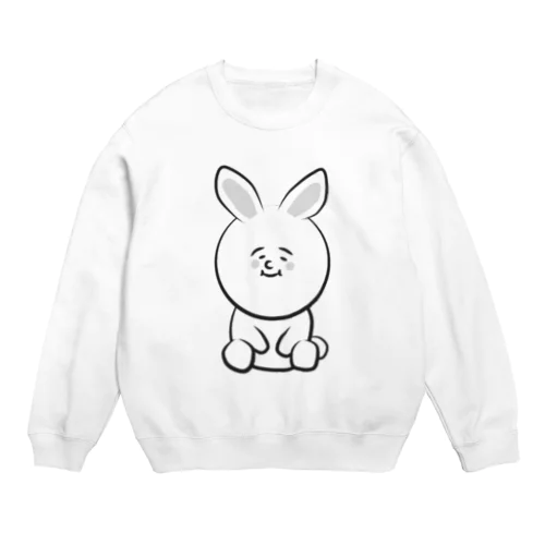 ゆるいうさぎさん（モノクロ） Crew Neck Sweatshirt