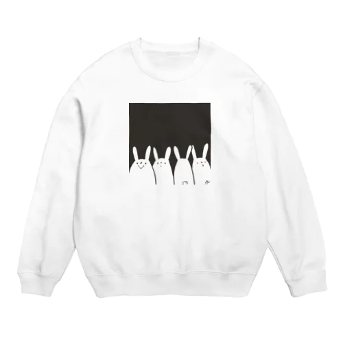 4匹のうさぎ Crew Neck Sweatshirt