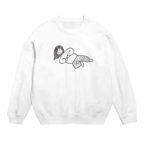 すこし不思議な寝相のおんなのこ Crew Neck Sweatshirt