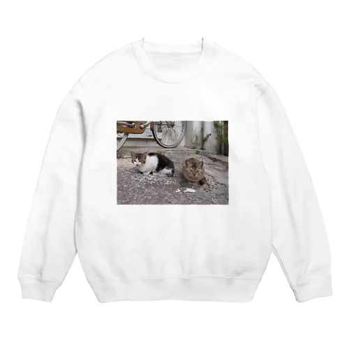 島猫not遠近法 Crew Neck Sweatshirt