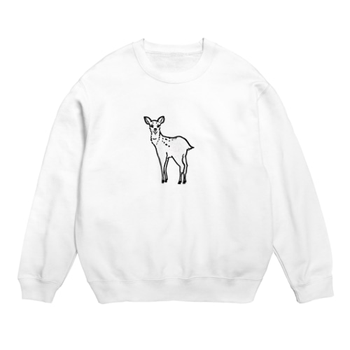 こちらをみつめる鹿 Crew Neck Sweatshirt