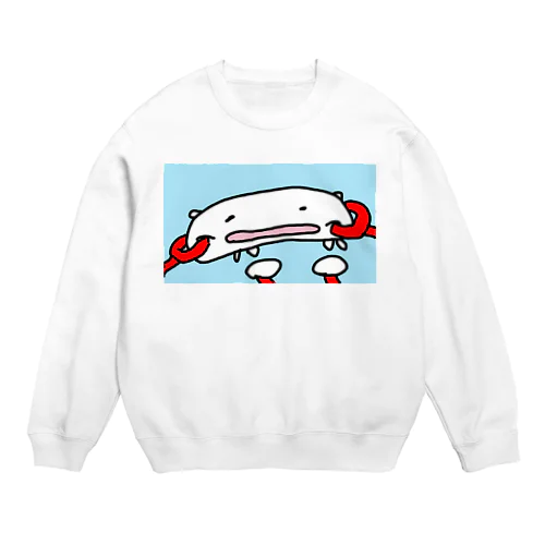 カニマッサージをうけるねこです Crew Neck Sweatshirt